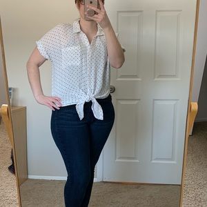 Vixbe Stitch Fix Serah Front Tie Shirt